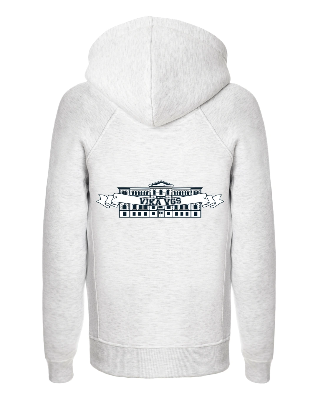 lys grå zip bak